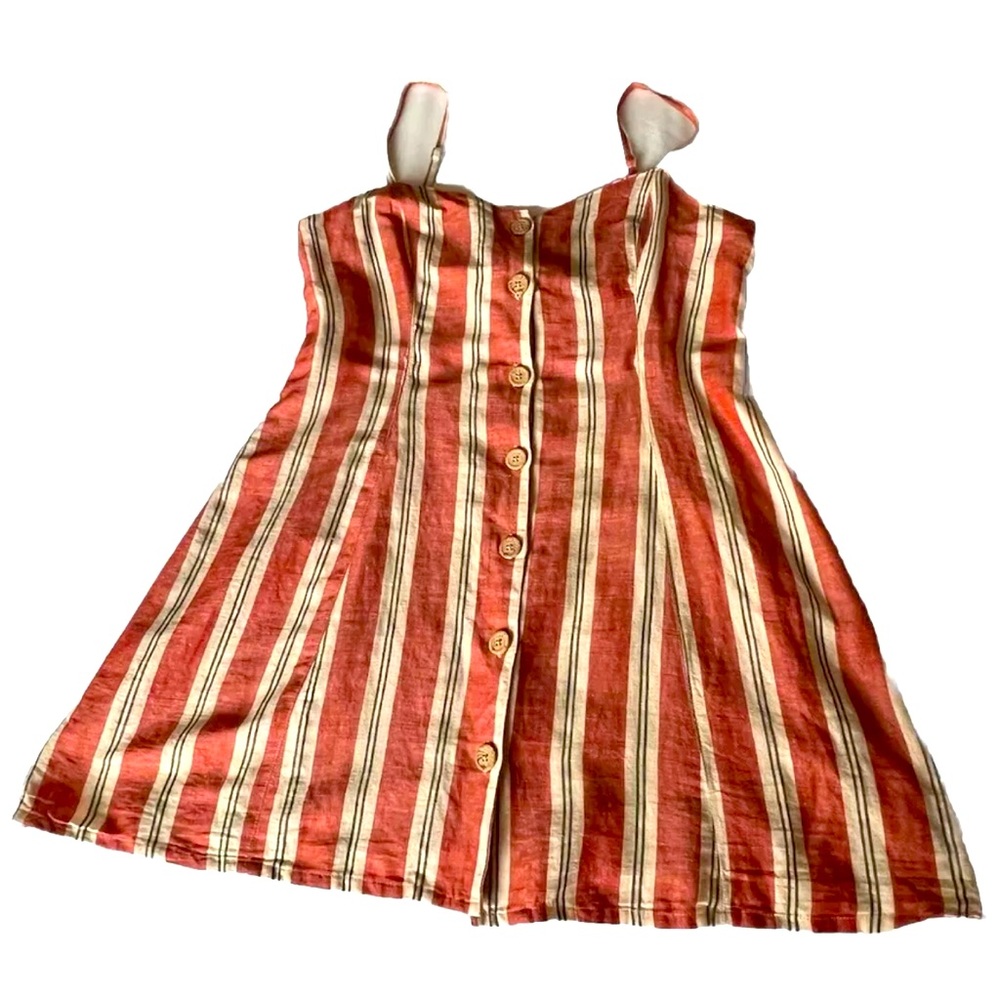 Urban Outfitters Sleeveless Red Striped Button Front Dress XL NWT  (B18)